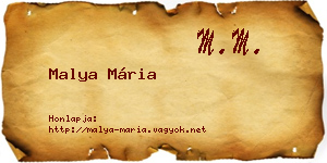 Malya Mária névjegykártya