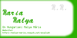 maria malya business card